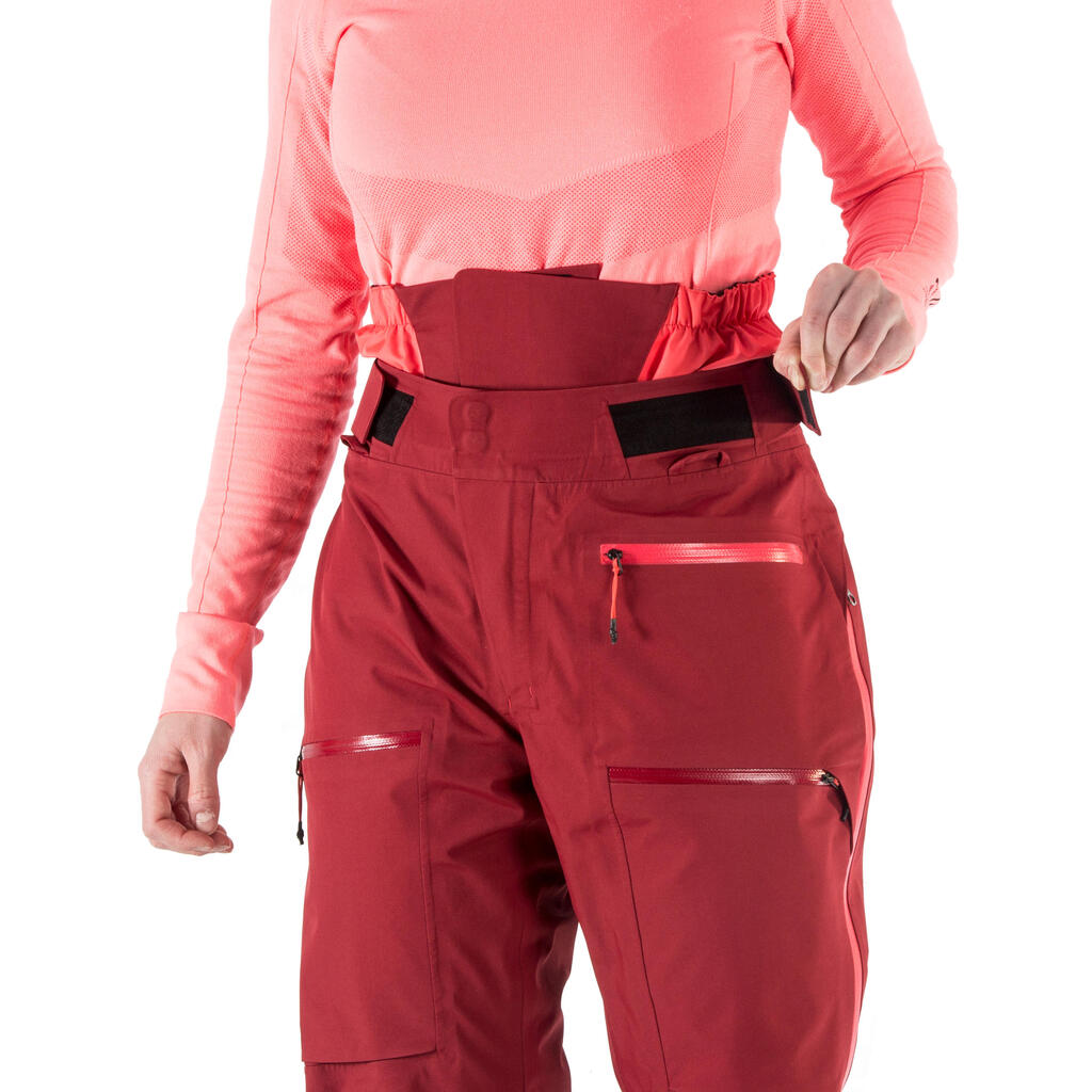 Ženske bordo pantalone za slobodno skijanje 900