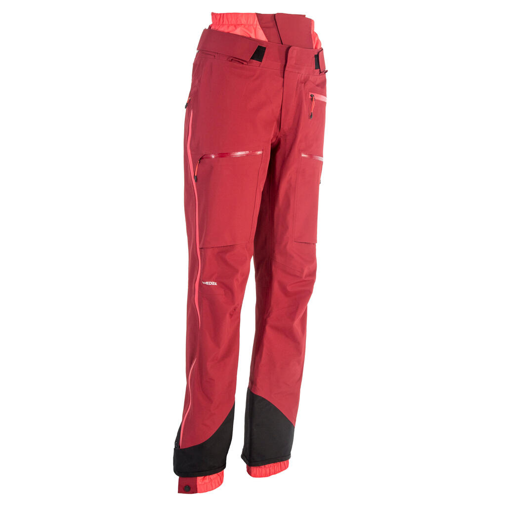 Women's Freeride Ski Trousers - Burgundy