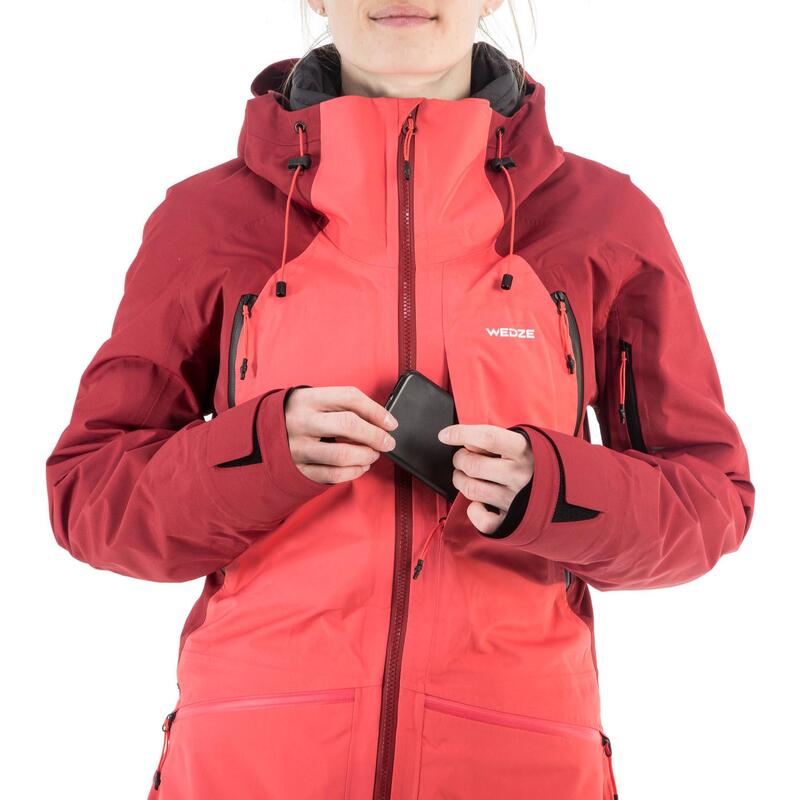 Veste de ski freeride femme FR900 bordeaux rose