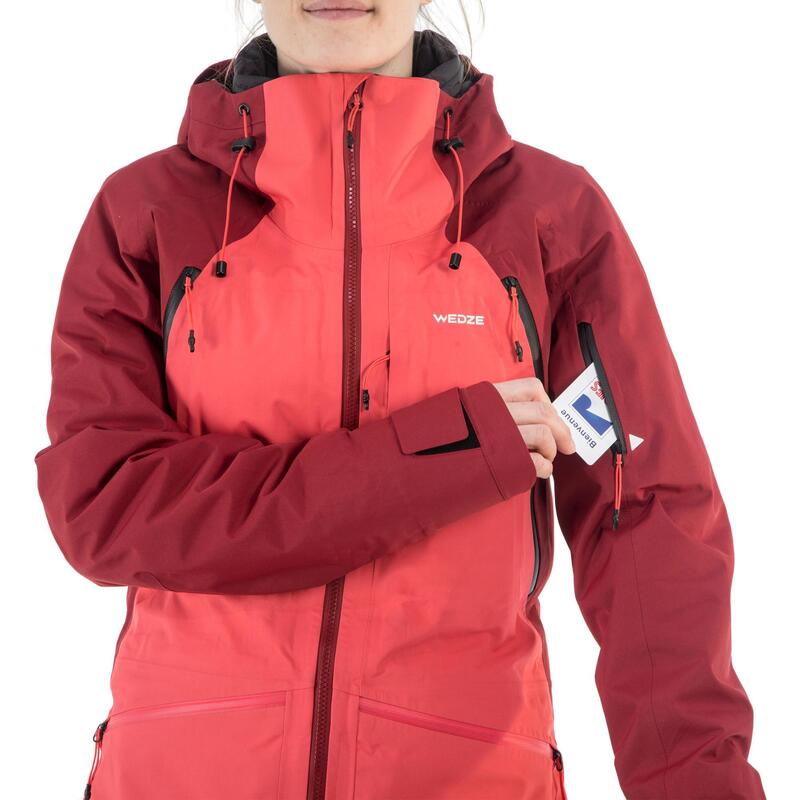 Ski-jas voor dames Freeride FR900 bordeaux/roze