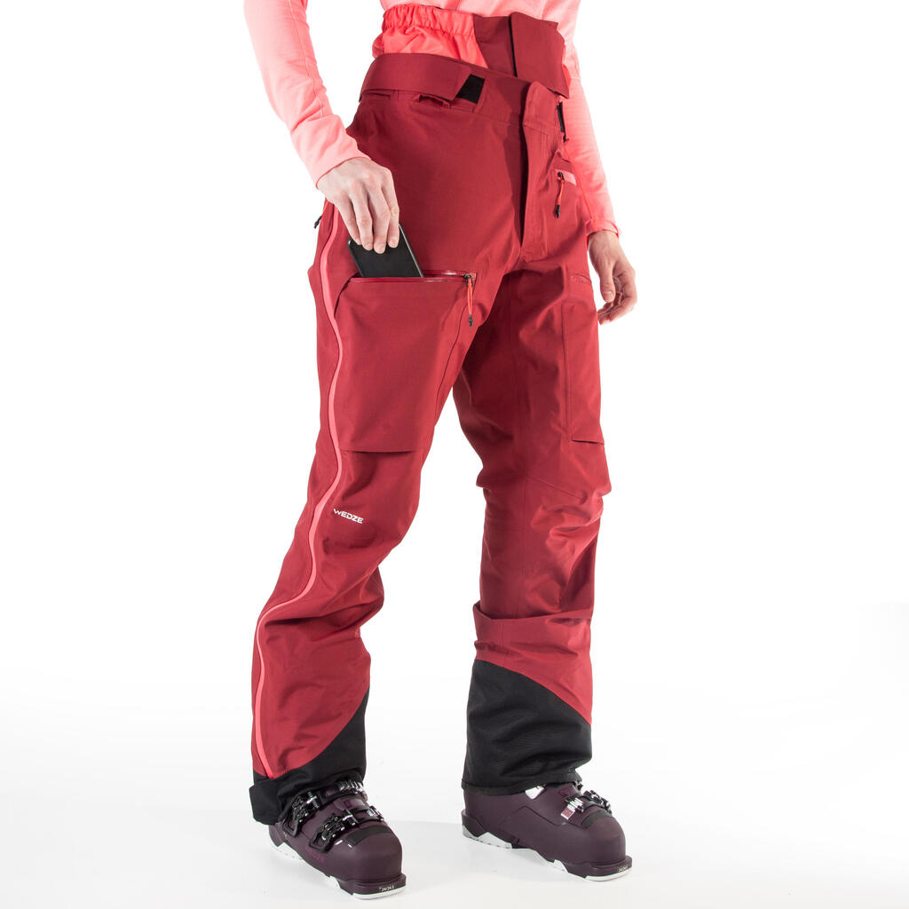 Ženske bordo pantalone za slobodno skijanje 900