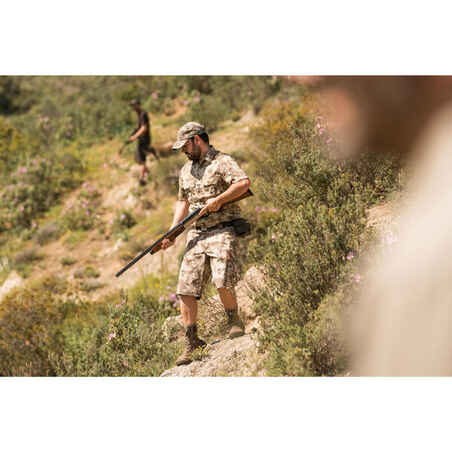 Jagd-Kurzarmhemd Camouflage beige