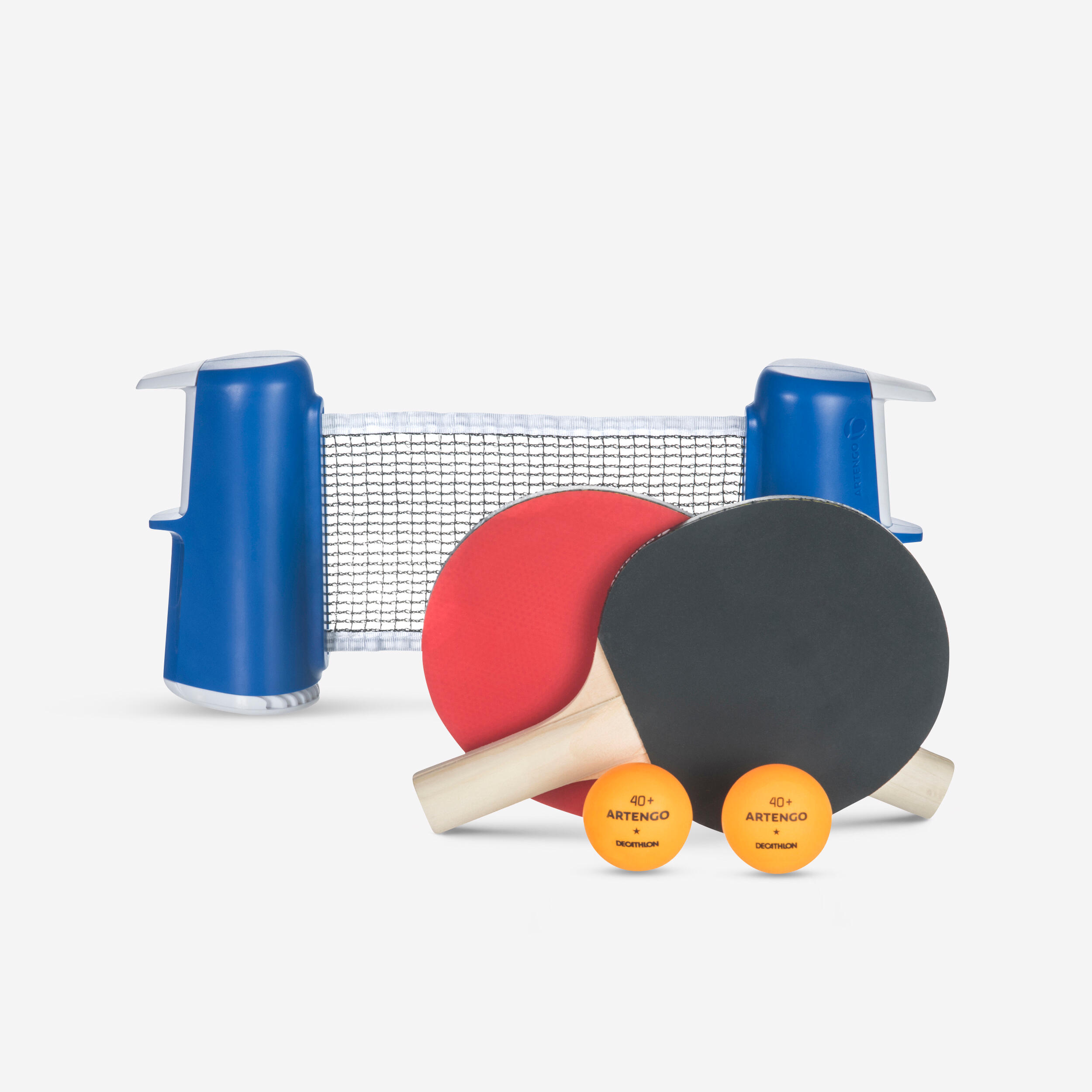 Tragbar Tischtennis Set Ausziehbare Tischtennisnetz Outdoor Schläger mit 7 Bälle 