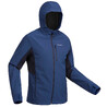 Men's Mountain Trekking Warm Softshell Windproof Jacket Trek 500 Windwarm - Blue