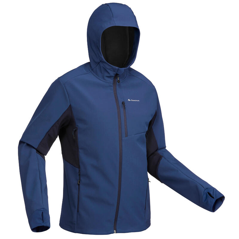 Men's Mountain Trekking Softshell Wind Warm Jacket - TREK 500 WINDWARM ...