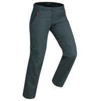 Women’s TREK 100 mountain trekking convertible trousers - dark grey