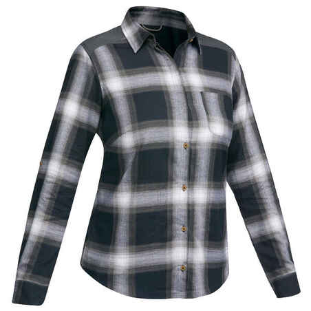 Women's Trekking Shirt Travel 100 - Black Check