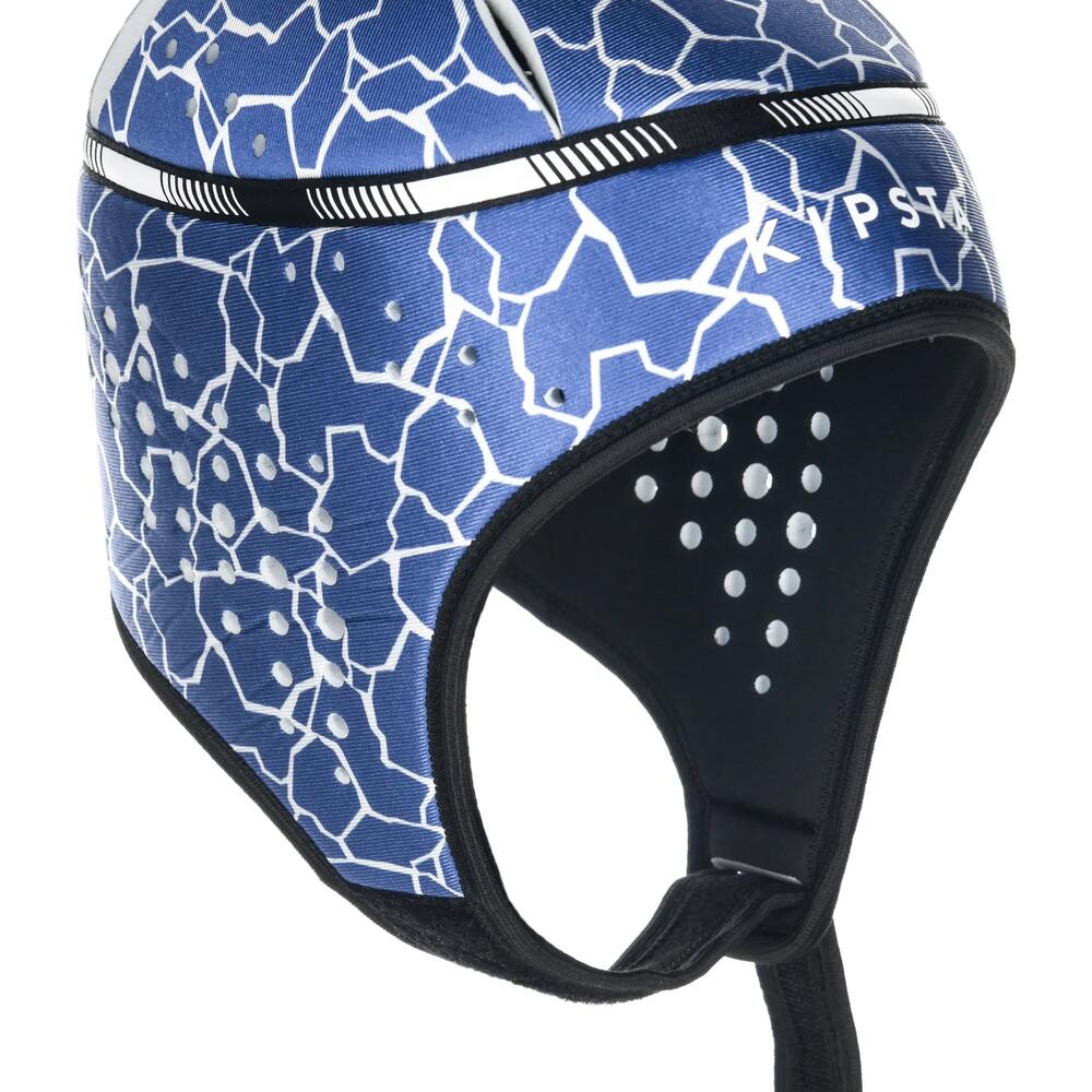 casque junior 100 bleu blanc