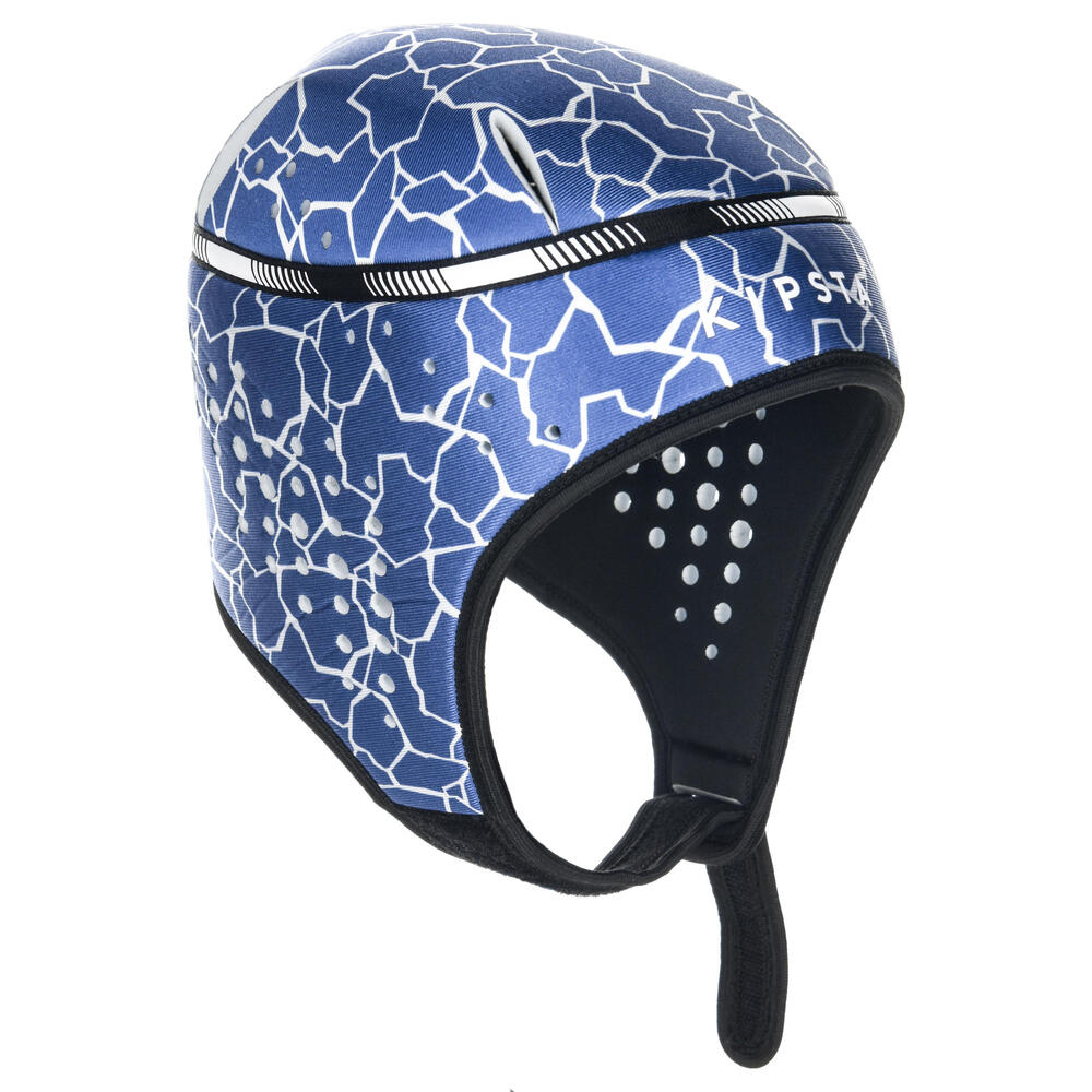 casque junior 100 bleu blanc