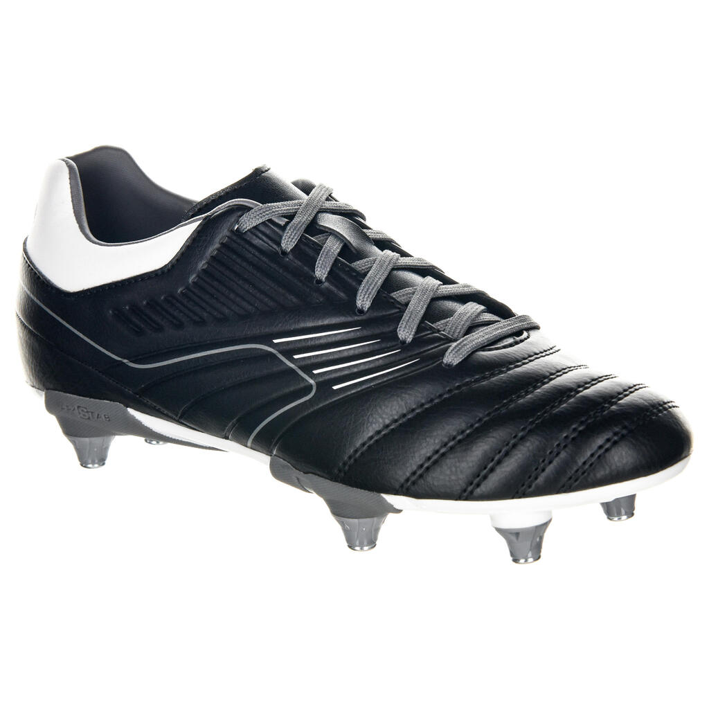 Kids' 6-Stud Soft Ground Rugby Boots Agility R500 SG - Grey