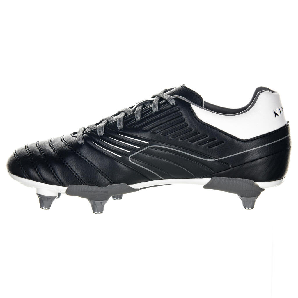 Kids' 6-Stud Soft Ground Rugby Boots Agility R500 SG - Grey