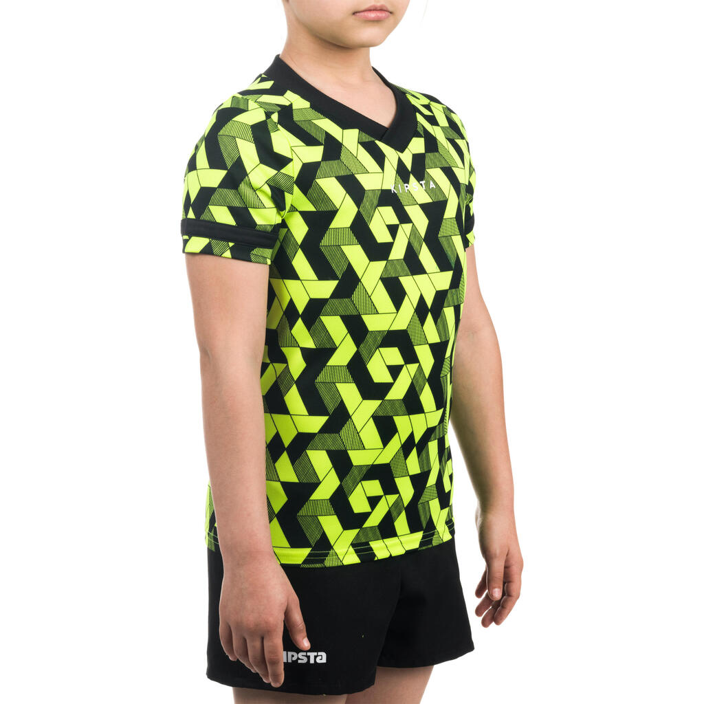 Kids' Rugby Shirt R100 - Yellow/Black