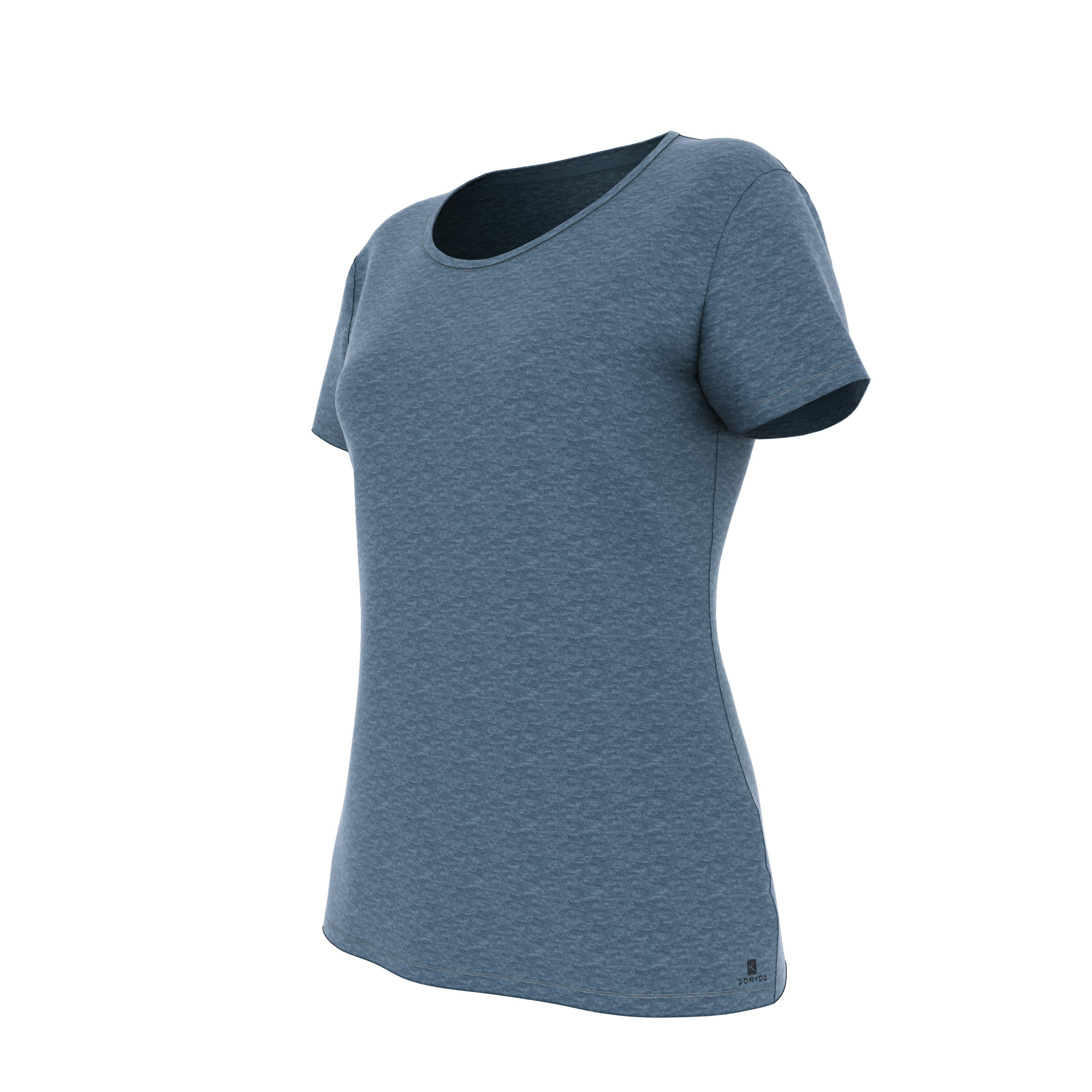 DOMYOS 500 Women's Regular-Fit Gym & Pilates T-Shirt - Dark Blue
