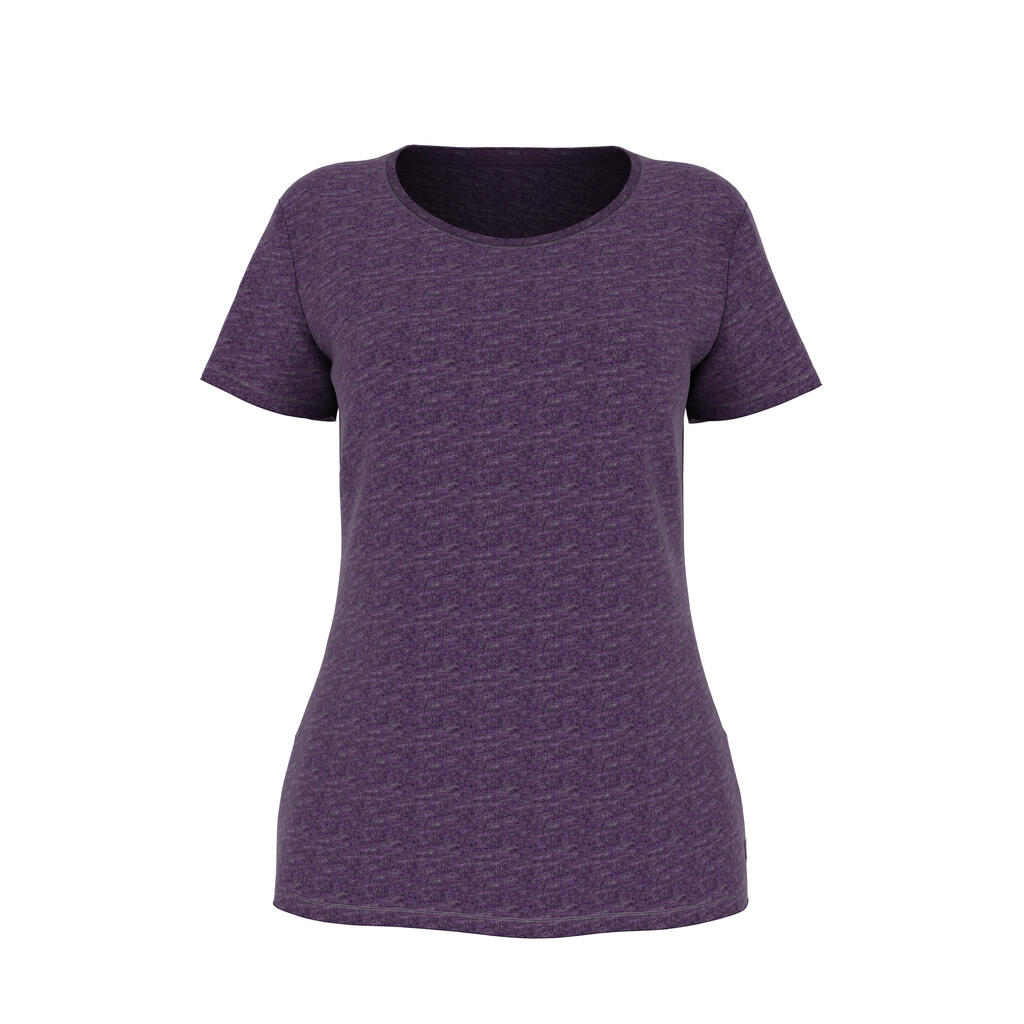 500 Women's Regular-Fit Gym & Pilates T-Shirt - Purple