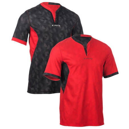 Adult Reversible Rugby Jersey R500 - Black/Red