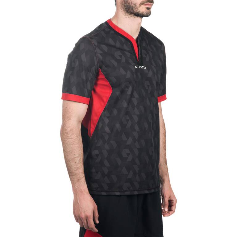 Adult Reversible Rugby Jersey R500 - Black/Red