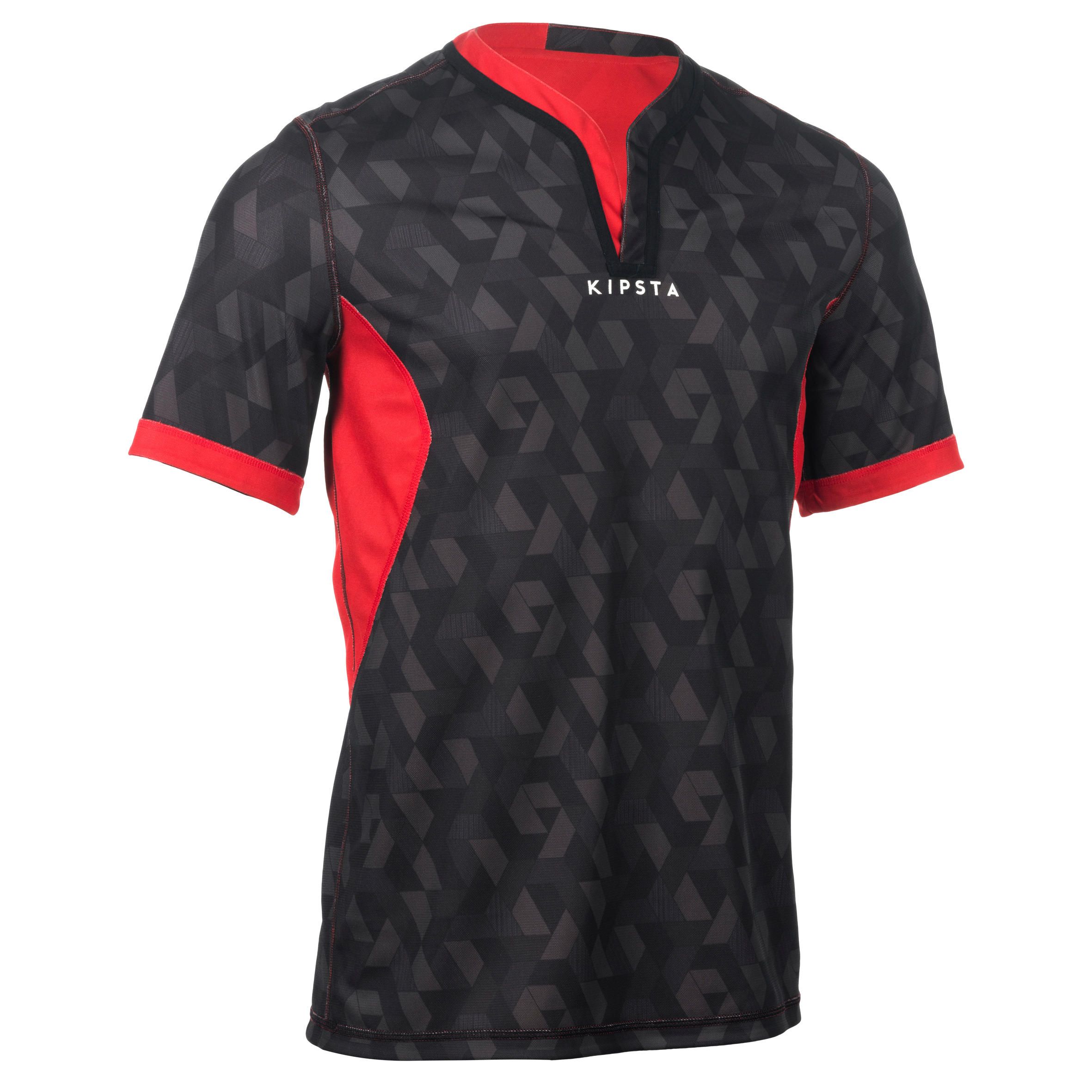 red and black rugby shirt
