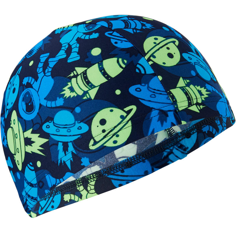 Mesh Print Swim Cap, Size S - Astro Blue Green Mesh Print Swim Cap, Size S - Astro Blue Green