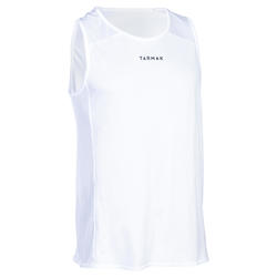 Mouwloos basketbalshirt voor heren T100 wit