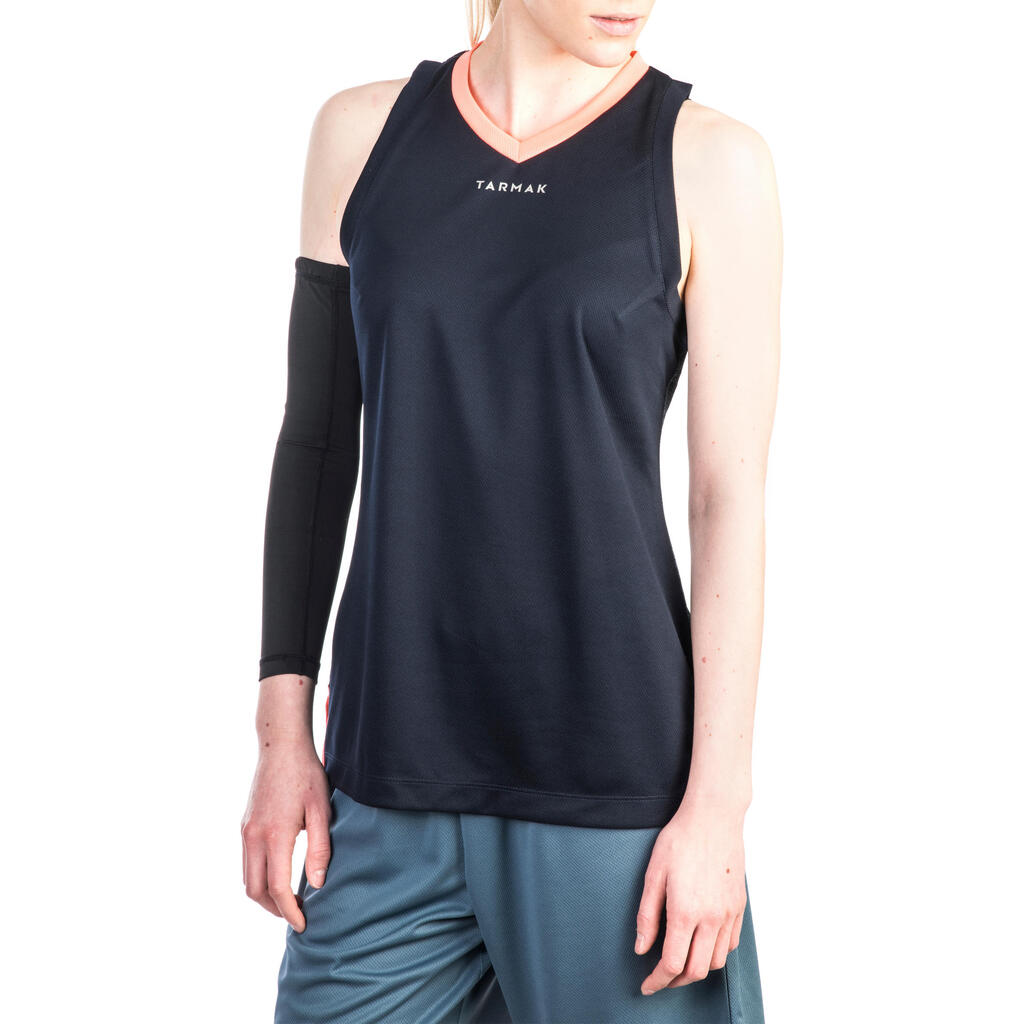 B500 Women's Intermediate Basketball Tank Top - Navy Pink