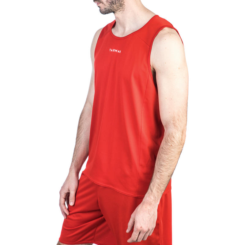 Men's Sleeveless Basketball Jersey T100 Red Decathlon