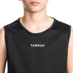 Boys'/Girls' Beginner Sleeveless Basketball Jersey T100 - Black