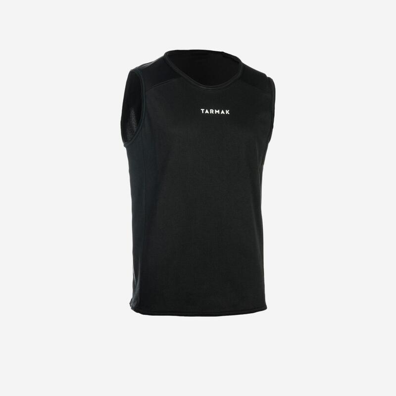 MAILLOT SANS MANCHE DE BASKETBALL POUR GARCON/FILLE DEBUTANT(E) NOIR T100