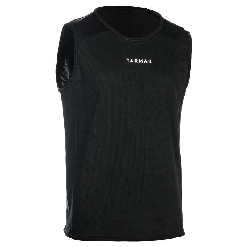 兒童男女通用款無袖籃球 T 恤／運動衫 T100－黑色