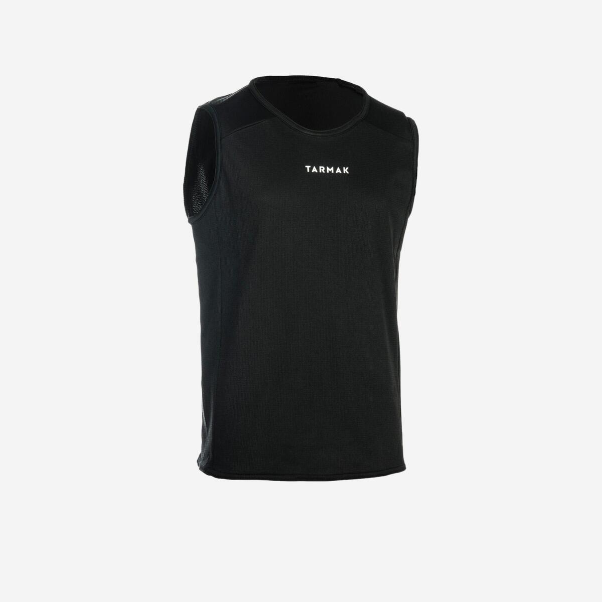 MAILLOT SANS MANCHE DE BASKETBALL POUR GARCON/FILLE DEBUTANT(E) NOIR T100