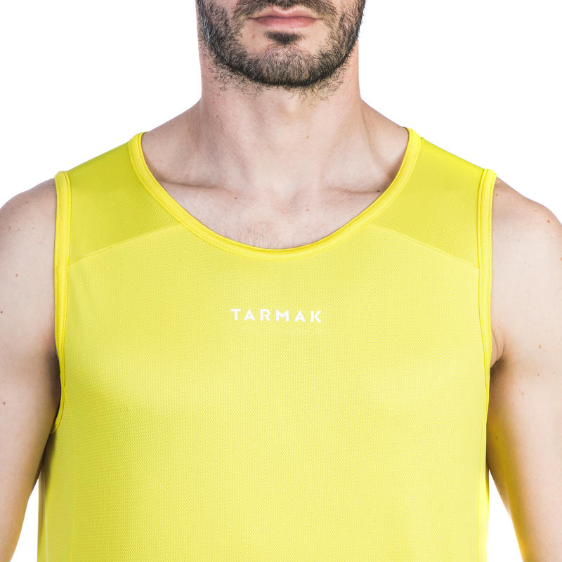 Men's Sleeveless Basketball Jersey T100 Yellow Decathlon