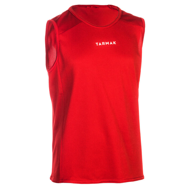 CAMISETA DE BALONCESTO SIN MANGAS REVERSIBLE NIÑOS - T500R ROJO NEGRO -  Decathlon