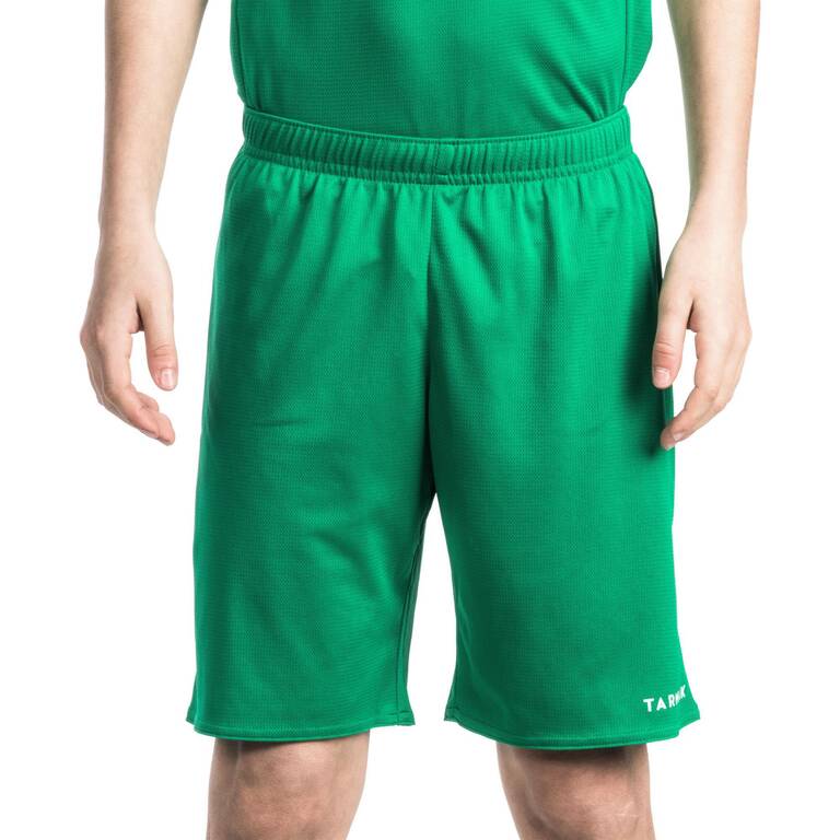 Kids basketball shorts sh100 green