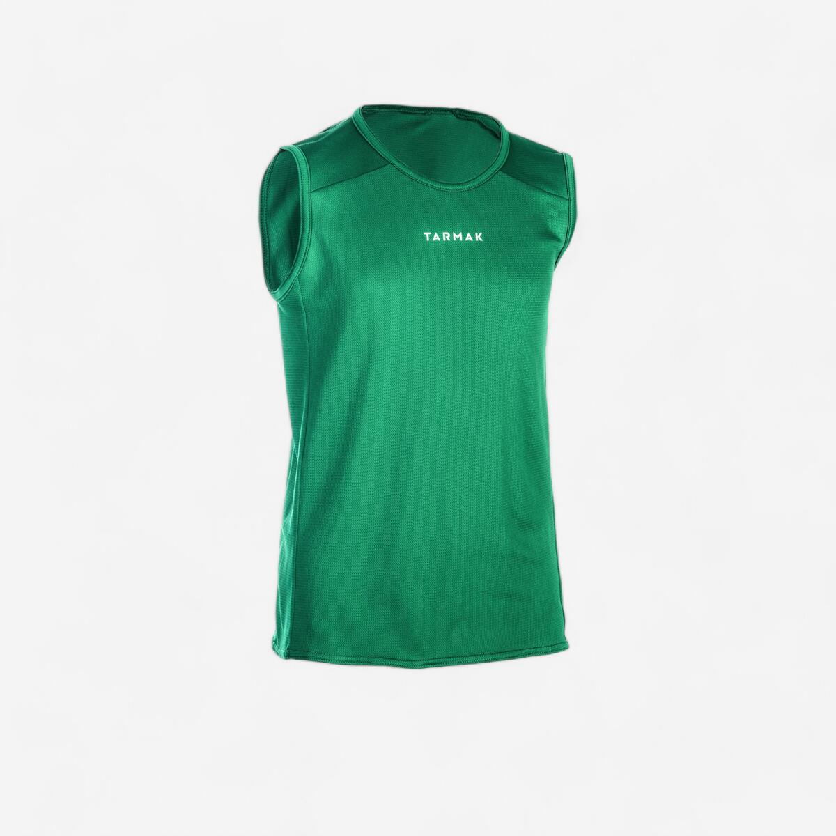 MAILLOT SANS MANCHE DE BASKETBALL POUR GARCON/FILLE DEBUTANT(E) VERT T100