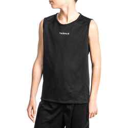 Boys'/Girls' Beginner Sleeveless Basketball Jersey T100 - Black