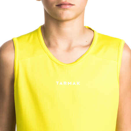 Boys'/Girls' Beginner Sleeveless Basketball Jersey T100 - Yellow