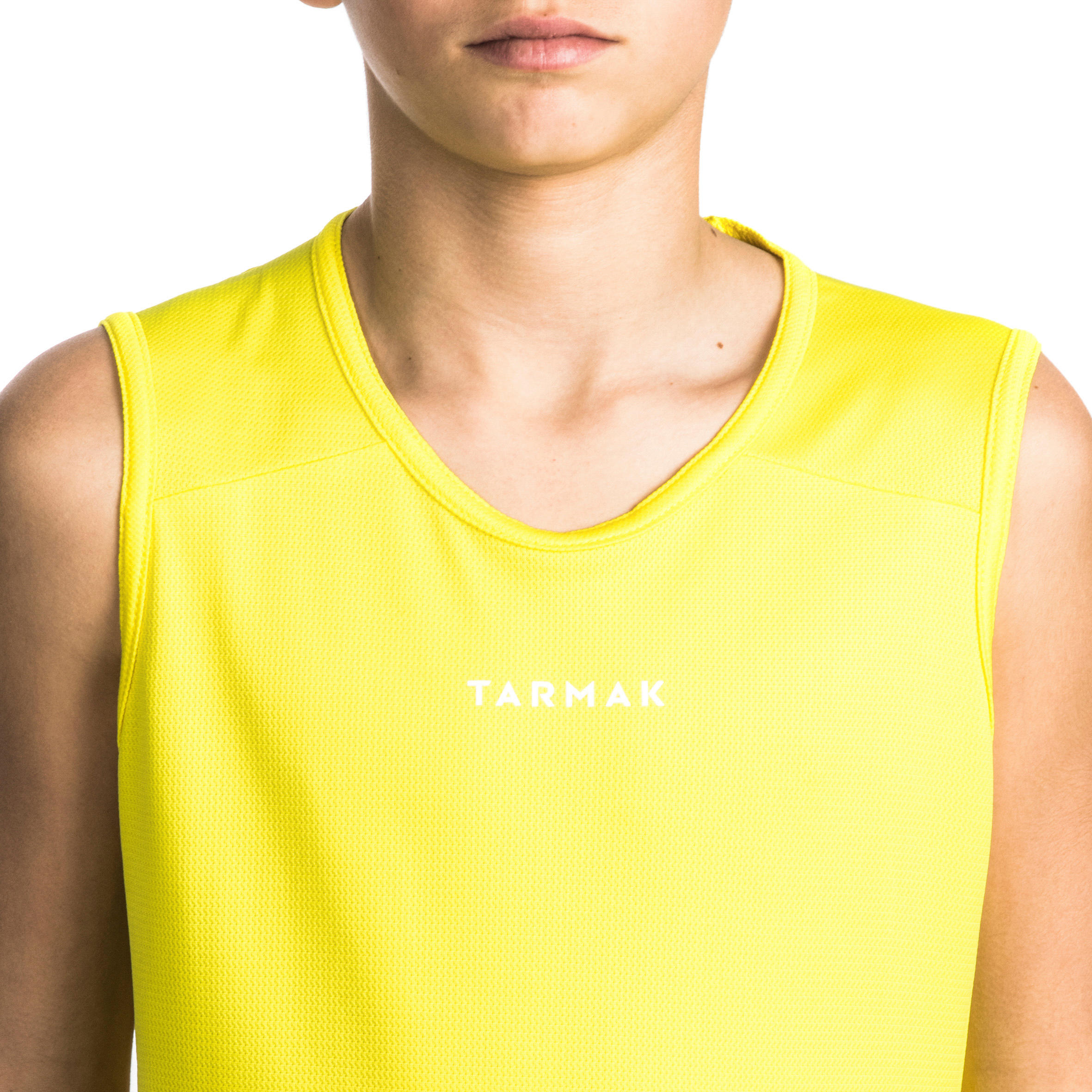 Boys'/Girls' Beginner Sleeveless Basketball Jersey T100 - Yellow 5/6