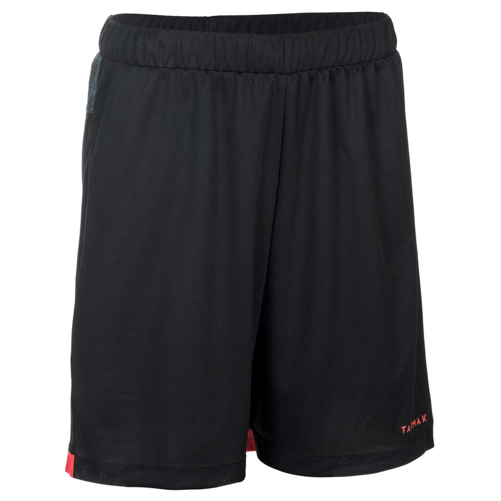 SH500 Intermediate Women's Basketball Shorts - Heathered Black/Red