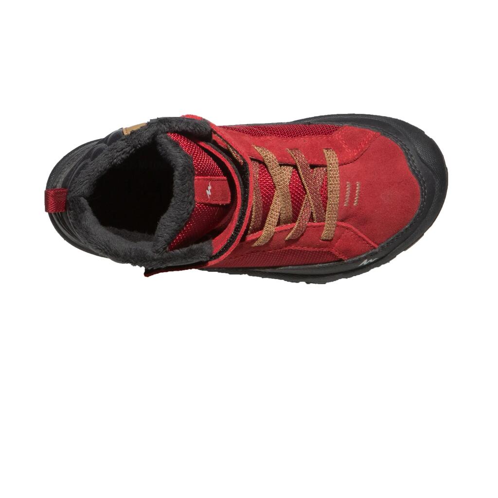 Winterschuhe SH500 Warm halbhoch Klett Kleinkinder Gr. 28-32 rot