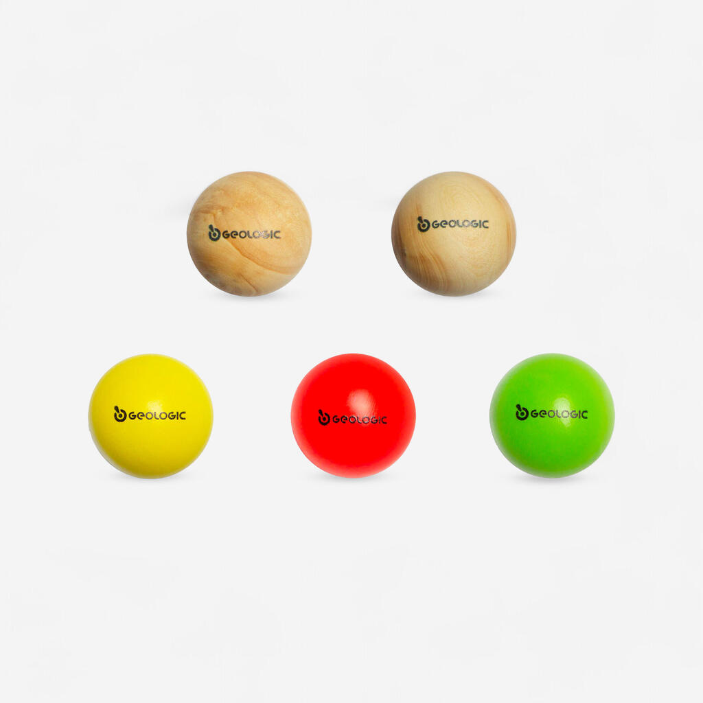 Zielkugeln Boule Wettkampf 5 Kugeln Buchsbaum