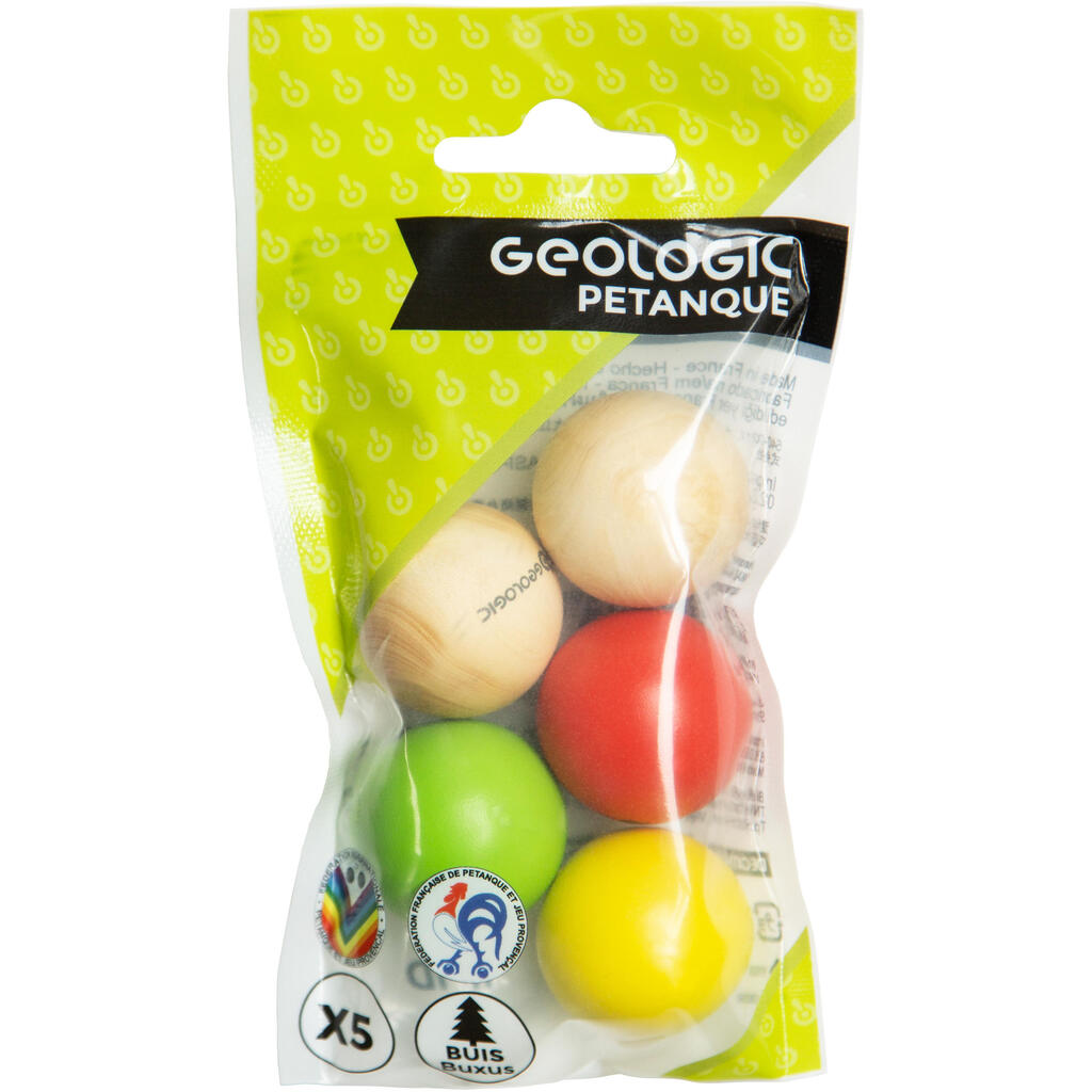 Zielkugeln Boule Wettkampf 5 Kugeln Buchsbaum