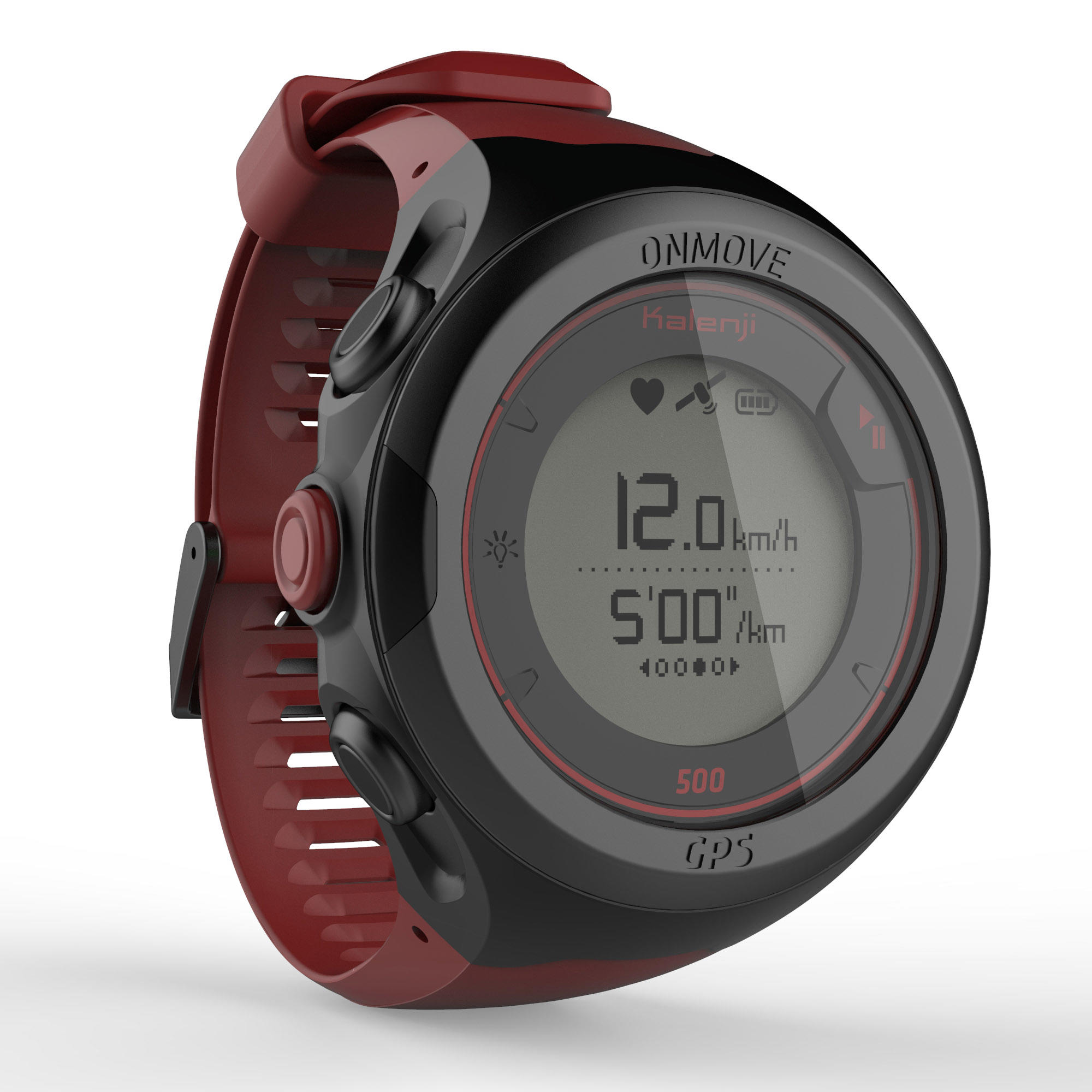 KIPRUN ONmove 500 GPS running watch and wrist heart rate monitor - limited edition red