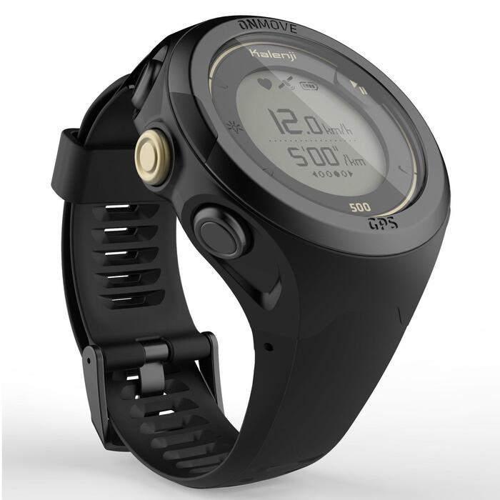Reloj de running GPS y pulsómetro en muñeca ONmove 500 negro Kalenji