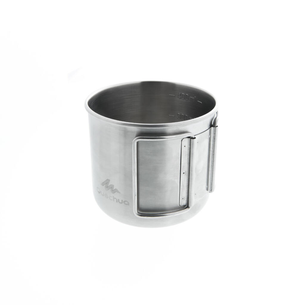 Tasse 500 acier inox 0,4L, pour la randonnée et le camping.