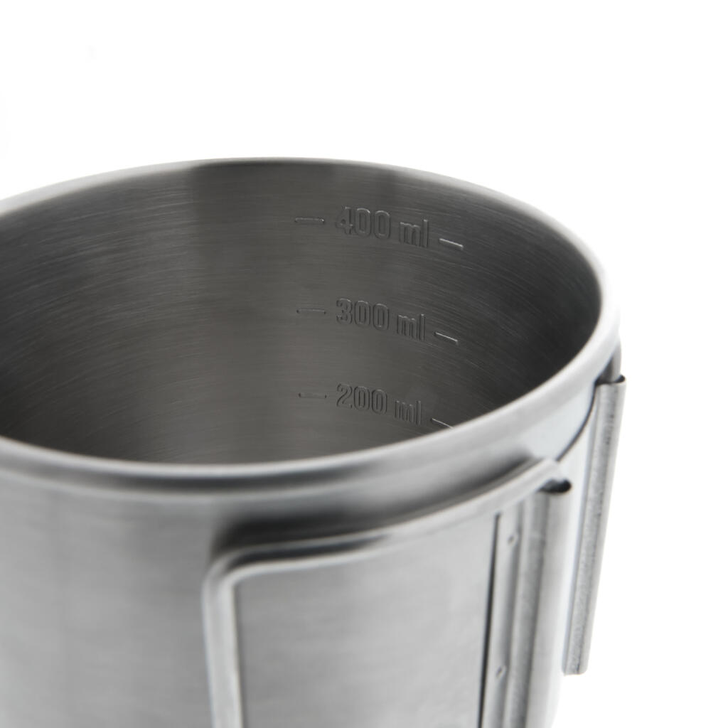 Ανοξείδωτη κούπα για κάμπινγκ και πεζοπορία MH150 (0,4 λίτρα)