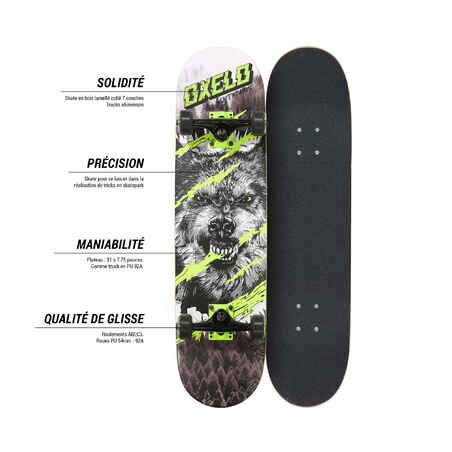 Kids' 8-12 Years Skateboard Mid 500 Wolf - Green