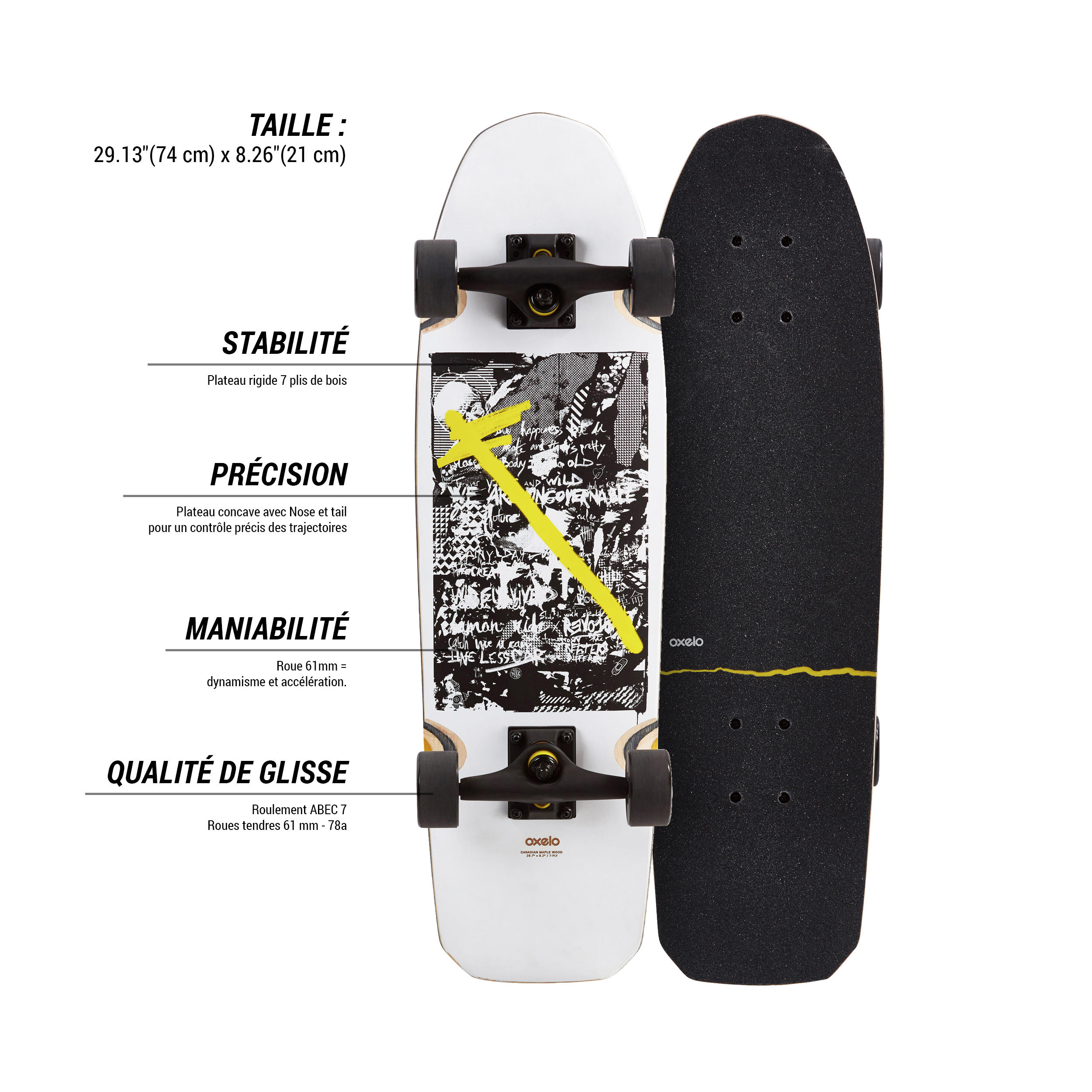 City Thrasher Cruiser Skateboard - White