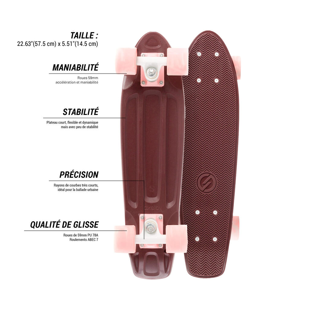 Cruiser Skateboard Yamba bordeaux