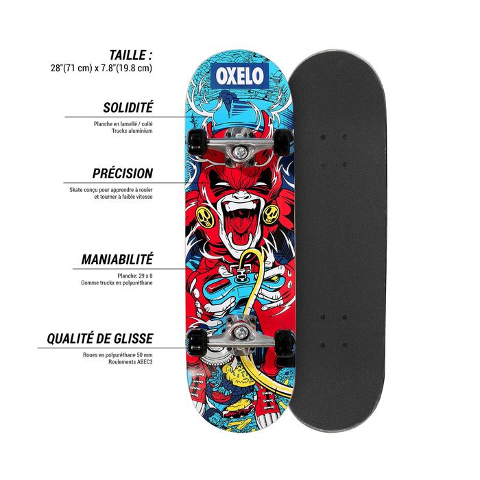 Skateboard junior MID100 SKULL Oxelo Decathlon