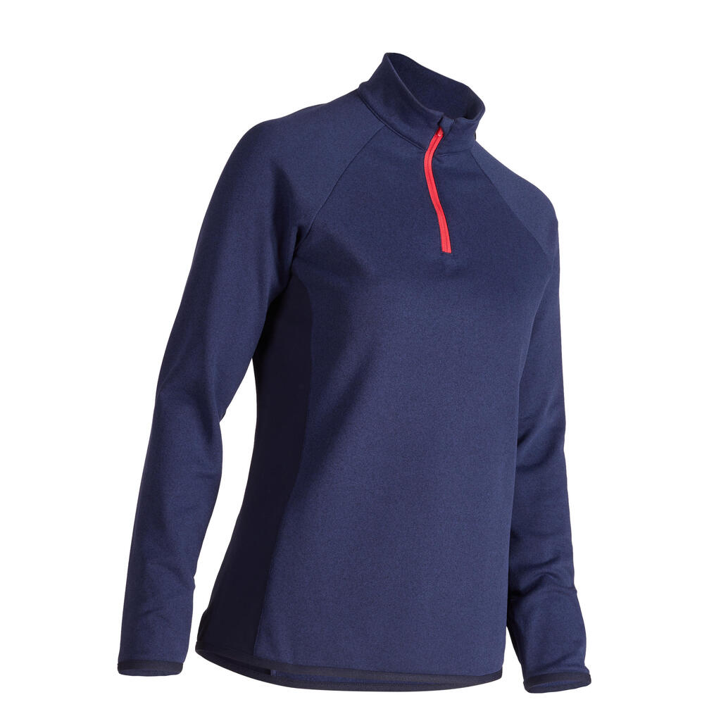 Golf Fleecepullover warm CW500 Damen marineblau