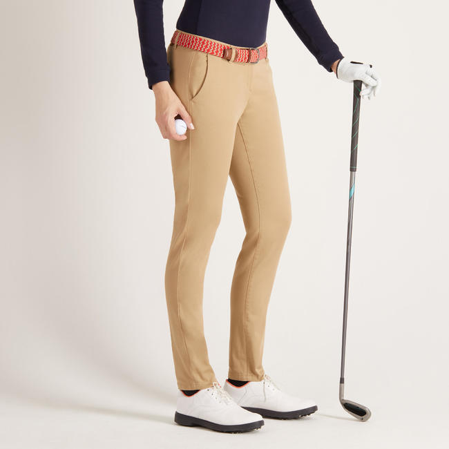 Women Golf Trousers Beige